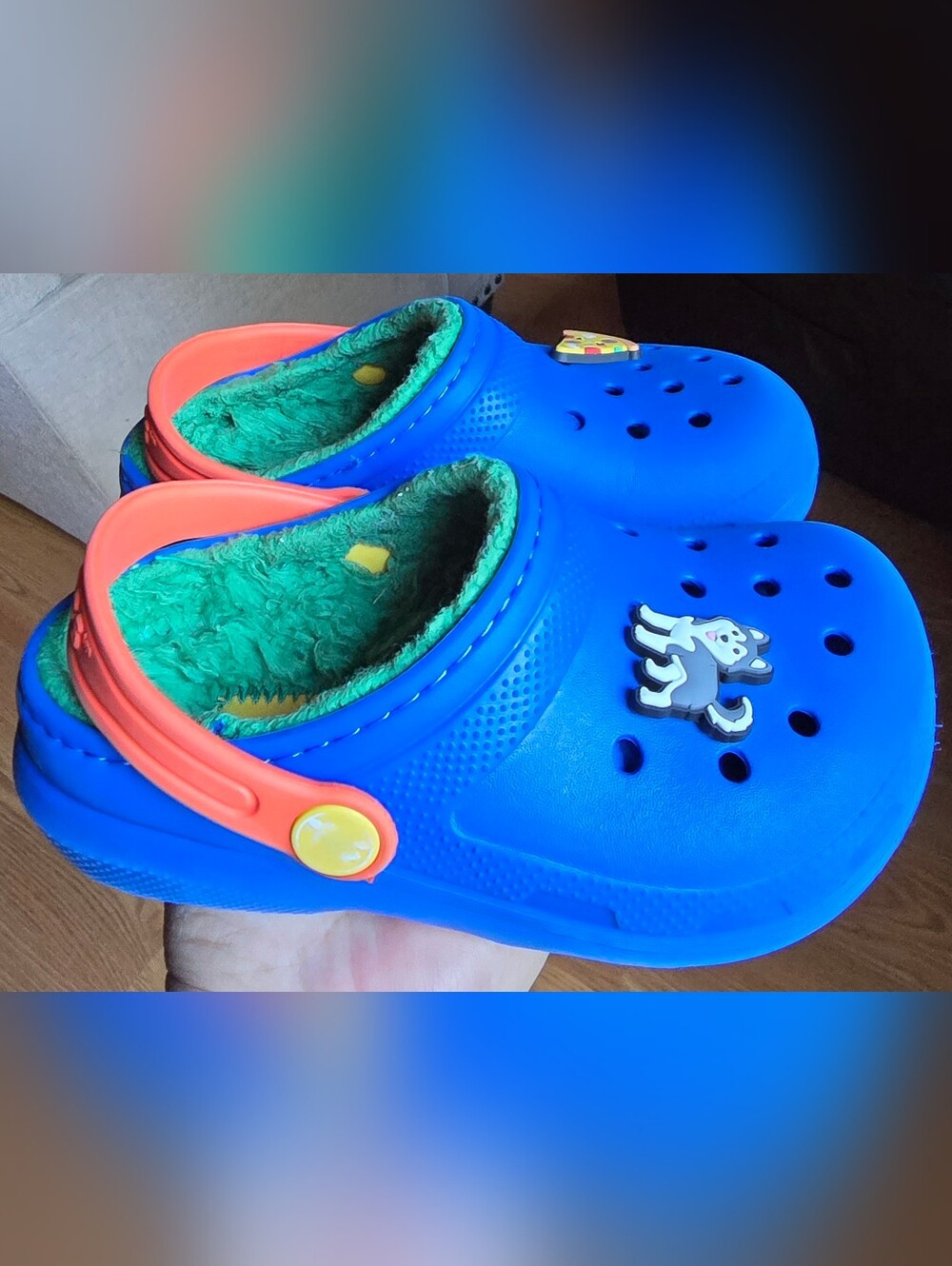 Sz 11C Toddler Kids CROCS CLASSIC LINED Blue Clogs